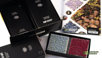 Gamers Grass Flowers Core Set packaging with flower tuft sheets inside
