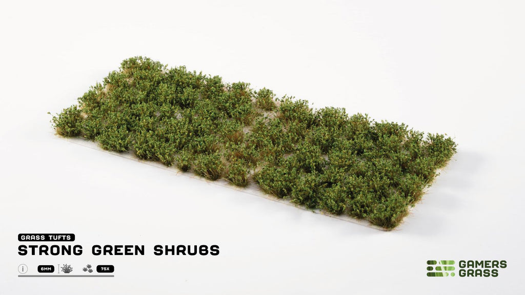 Gamers Grass Strong Green Shrubs sheet with 75 tufts 6mm