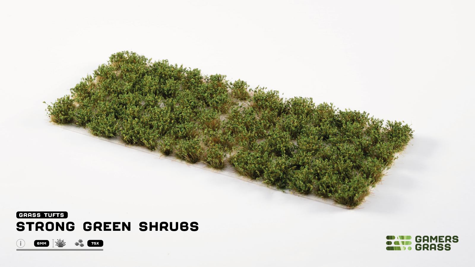 Gamers Grass Strong Green Shrubs sheet with 75 tufts 6mm