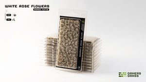 Gamers Grass White Rose Flowers Tufts – 6mm self-adhesive tufts pack, 75x for miniature bases and dioramas