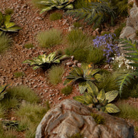 Tropical diorama featuring GamersGrass Dumb Cane leaves, showcasing realistic vegetation effect
