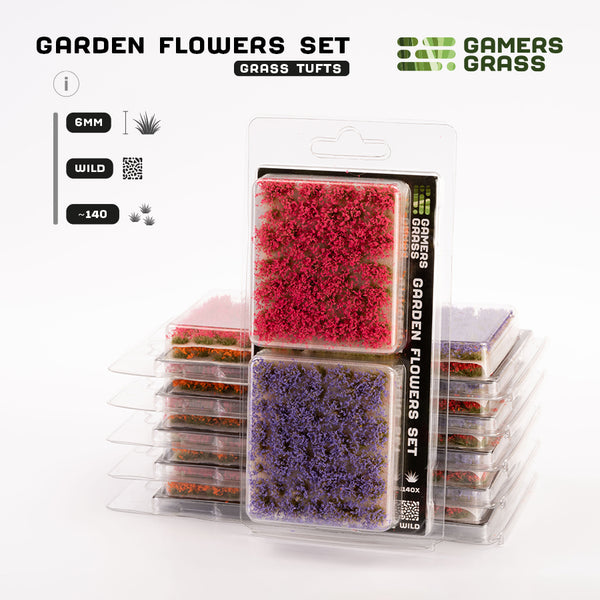 Gamers Grass Garden Flowers Set packaging, featuring colorful garden and flower field imagery