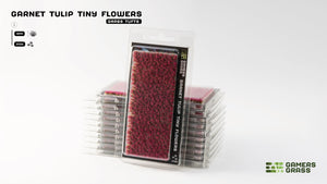 blister packaging Gamers Grass garnet tulip tiny flowers miniature tufts for scale models and dioramas
