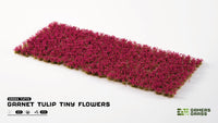 sheet of Gamers Grass garnet tulip tiny flowers tufts for scale model basing and diorama building
