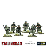 6 German Army infantry miniatures for Bolt Action Stalingrad wargaming.
