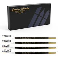 Green Stuff World GOLD SERIES Kolinsky Brush Set – Premium Miniature Paint Brushes 00–2 in Protective Case
