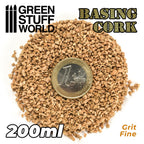Green Stuff World Basing Cork Grit Fine with a 1 Euro coin for scale, 200ml