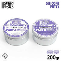 Green Stuff World Blue Silicone Putty 200g Part A and Part B containers
