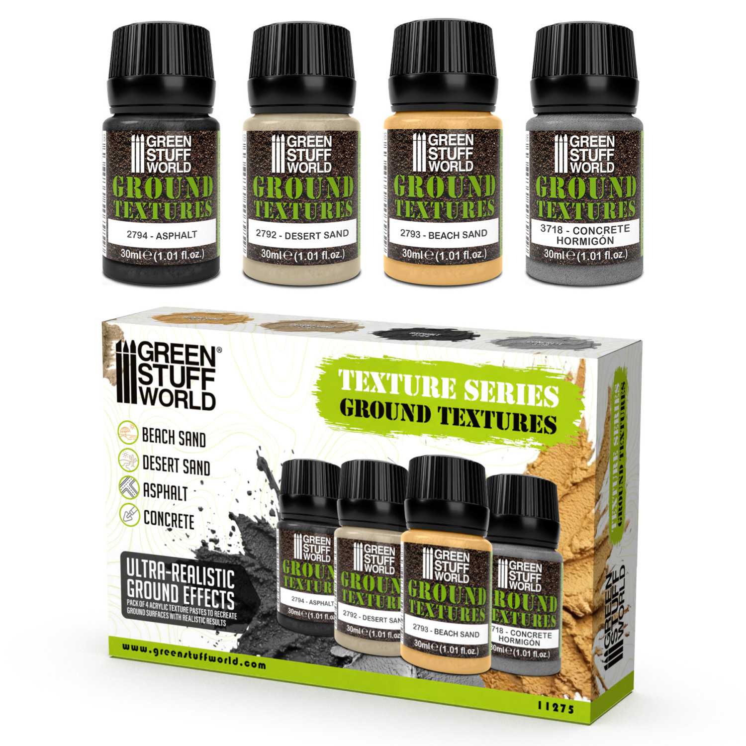 Green Stuff World Ground Textures Set – 4×30ml