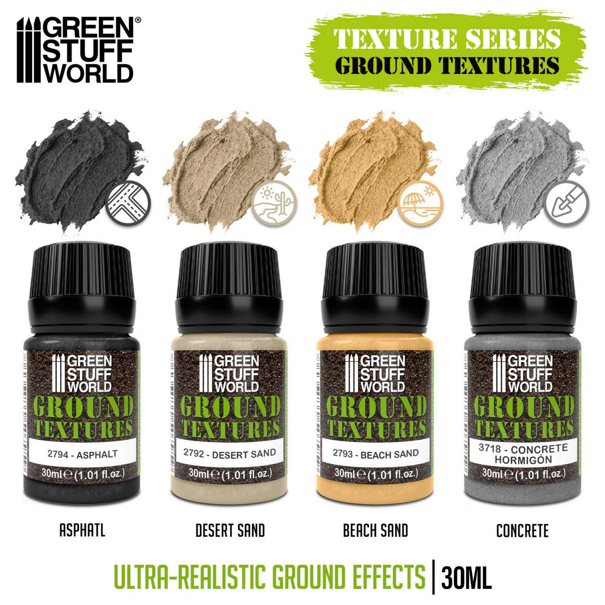 Green Stuff World Ground Textures Set – 4×30ml