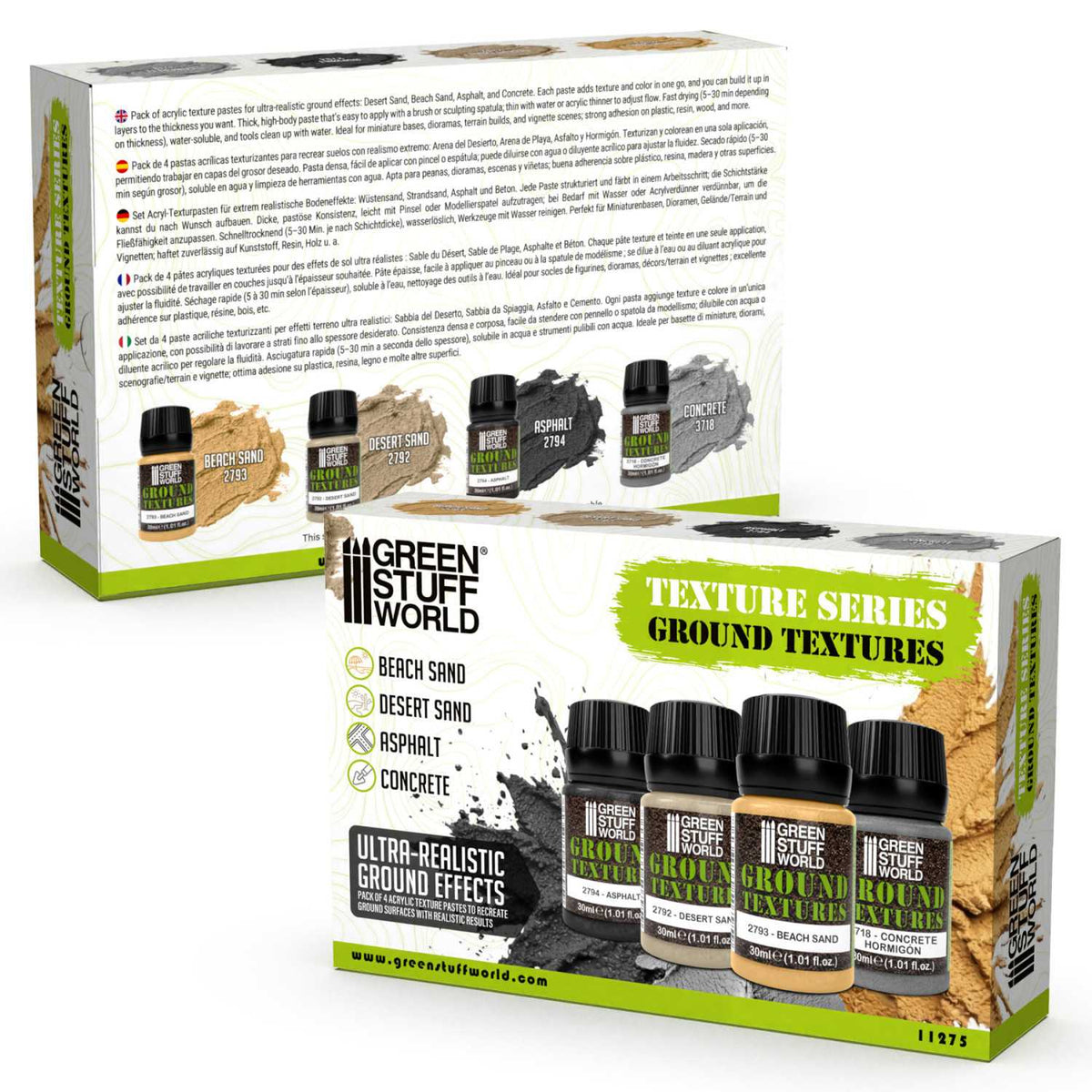 Green Stuff World Ground Textures Set – 4×30ml