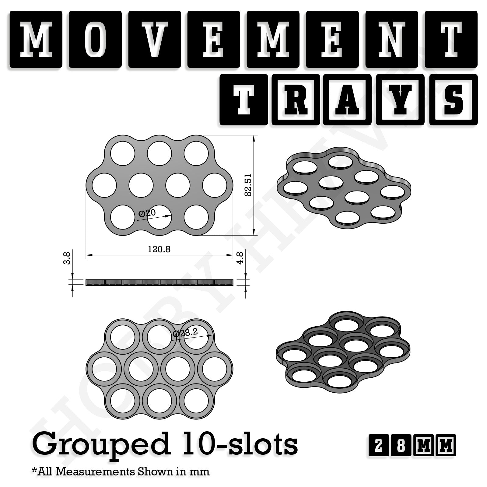 28mm Movement Trays for Tabletop Games | Wargaming | Full Range