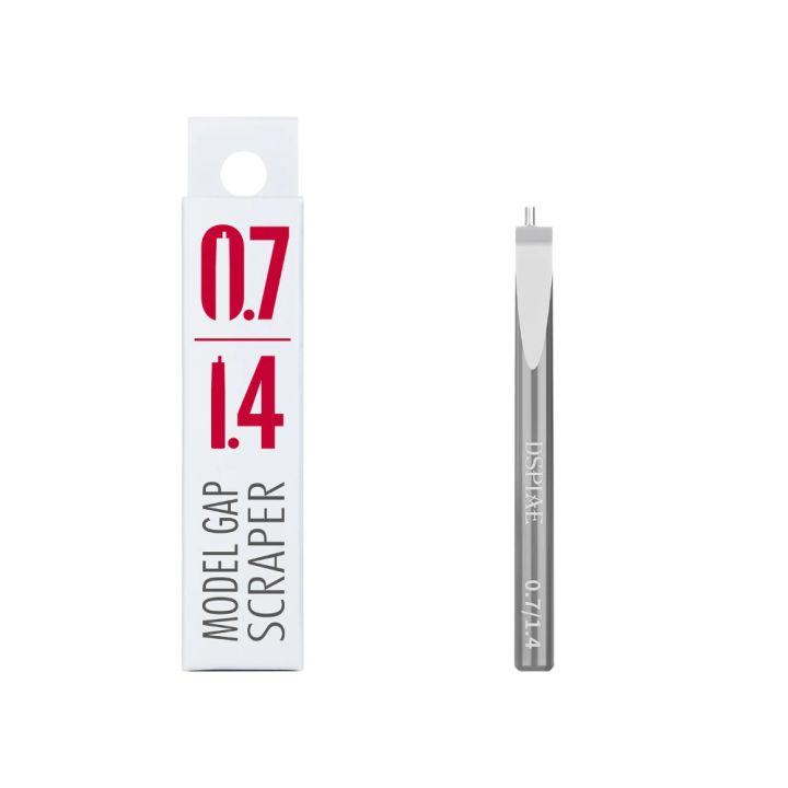 GS 0.7/1.4 mm gap scraper bit beside its retail box