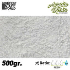 Close-up texture of GSW Acrylic Resin 500g powder used for casting terrain
