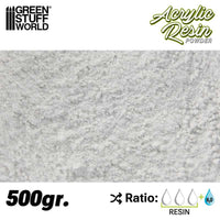 Close-up texture of GSW Acrylic Resin 500g powder used for casting terrain

