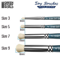 Green Stuff World BLUE SERIES Premium Dry Brush Set – 4pc Drybrushing Brushes 3/5/7/9 in Box
