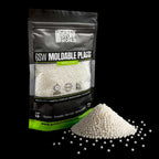 Front view of GSW Moldable Plastic white 100g pack ideal for crafting and prototyping