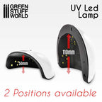 GSW UV LED Lamp demonstrating two arch positions for different curing heights