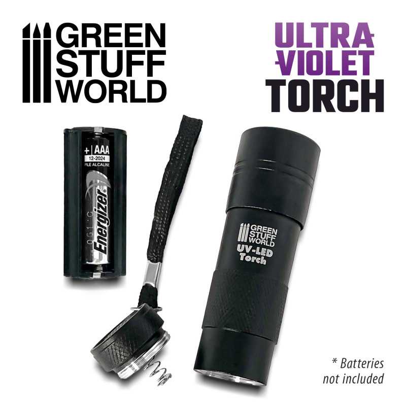 GSW Ultraviolet Torch UV LED flashlight with battery compartment open
