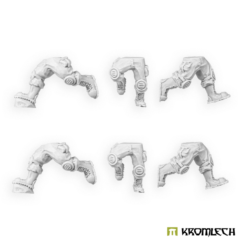 Kromlech Guardsmen Running Legs unpainted resin: six striding leg sets, three designs twice
