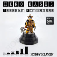 Hero Bases Ascend – premium plinth base for Warhammer showcase and golden hero competition models.
