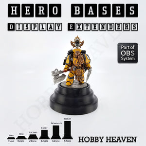Hero Bases Ascend – premium plinth base for Warhammer showcase and golden hero competition models.