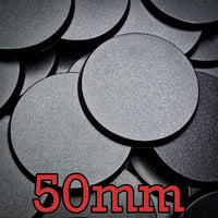 Close-up of 50mm ABS plastic base with glossy finish
