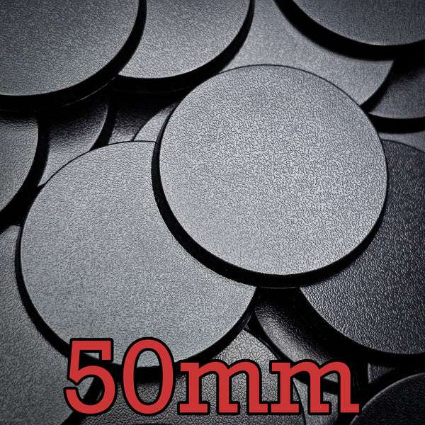 Close-up of 50mm ABS plastic base with glossy finish