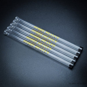 Hobby Heaven Brush Protector – Set of Clear 200mm Tubes for Brushes on Black Background