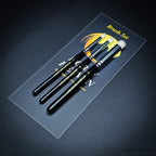 Hobby Heaven 3-piece dry brush set displayed on branded backing card before packaging.
