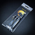 Packaged Hobby Heaven 3-piece dry brush set in retail hanging bag with branding card.