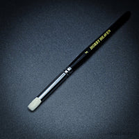 Hobby Heaven small dry brush for miniature and model painting with black handle and goat hair bristles.
