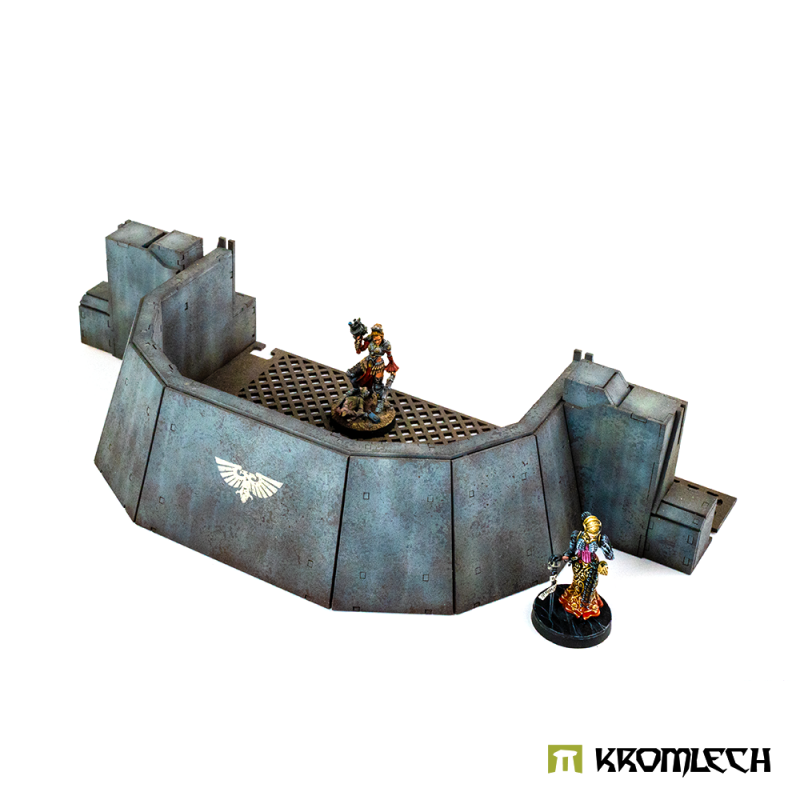 Two painted figures at the Imperatoris Tank Defense Position (miniatures not included)