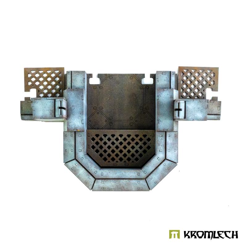 Top view of the Armageddon Strongpoint with the roof off: grated floor inside the open back