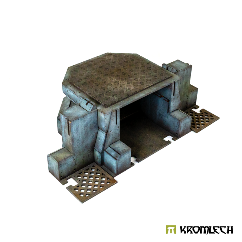 Rear of the Armageddon Strongpoint: wide open back between buttressed side walls
