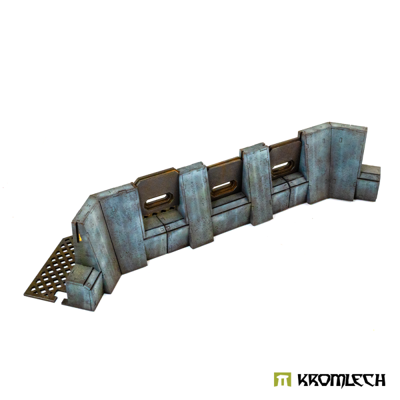 Kromlech Imperial Defense Line 45° Inner Wall, painted: inner corners at both ends of a straight run