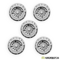 Kromlech Industrial Fans Set 3: five unpainted resin fans with spiral blades in round bolted housings