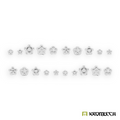 Kromlech Industrial Knobs: twenty unpainted resin knobs in star, scalloped and wheel shapes, in two rows