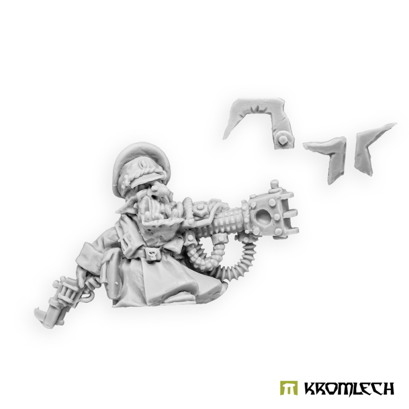 Kromlech Goblin Commander Kurz von Niedrig unpainted resin parts: body with pistol, claw arm and two small pieces