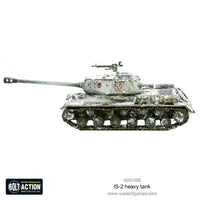 Fully assembled IS-2 heavy tank miniature, ready for Bolt Action battles
