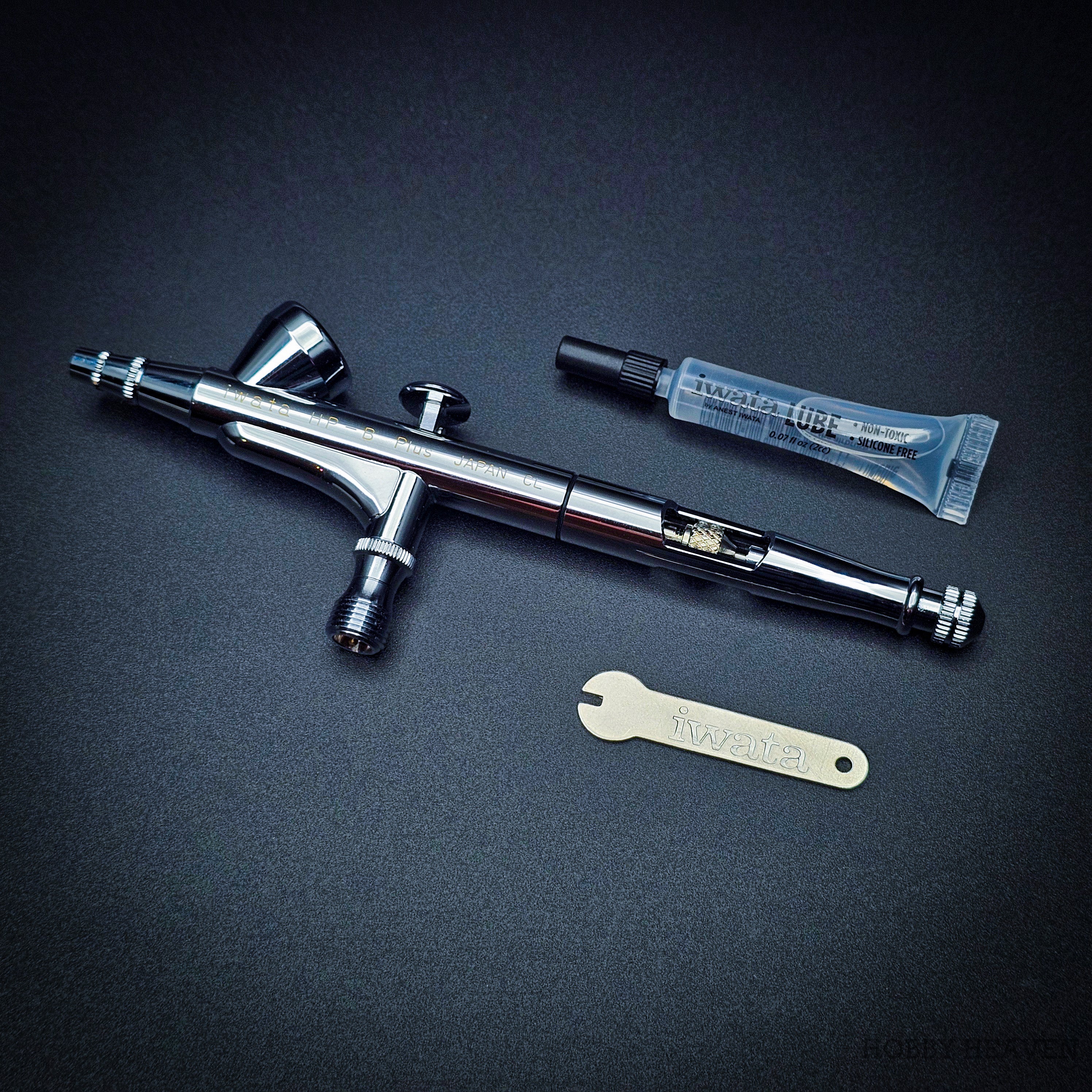 Iwata HP-B Plus airbrush with lube and wrench accessories