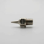 Iwata N5 0.5mm fluid nozzle IWN-0804 for Neo TRN2 front view showing bore and hex body - Hobby Heaven