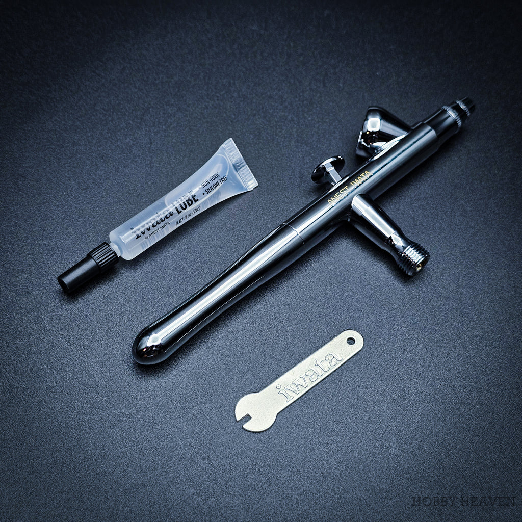 Iwata Revolution BR airbrush with Iwata Lube and nozzle spanner included in the set