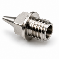 Angled view of Iwata Revolution M2 0.4mm fluid nozzle replacement part IWS-7045
