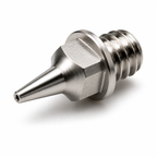 Close-up of tapered tip on Iwata Revolution M2 0.4mm fluid nozzle IWS-7045