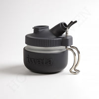Iwata Spray Out Pot airbrush cleaning jar with universal hanger – 300ml glass container for safe and mess-free airbrush cleaning

