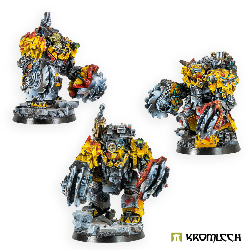 Kromlech Juggernaut Rippa Squad painted, grouped on 40 mm bases, one wearing a horned helmet