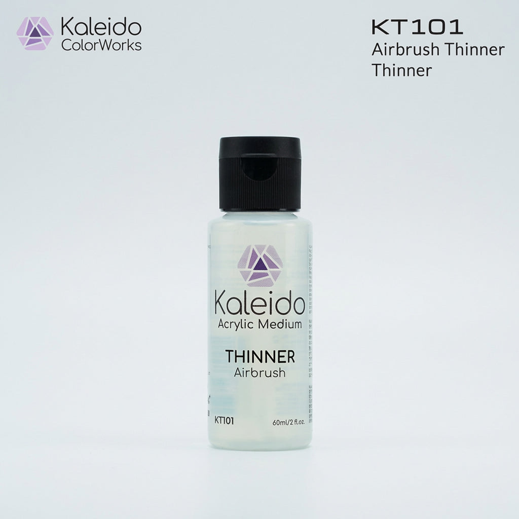 Kaleido Colorworks KT101 airbrush thinner 60ml bottle front view on light background with branding