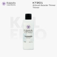 Kaleido Colorworks KT201 airbrush thinner 210ml bottle front view on white background with branding
