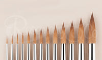 Rosemary & Co Series 8 PURE KOLINSKY SABLE POINTED ROUND Brushes
